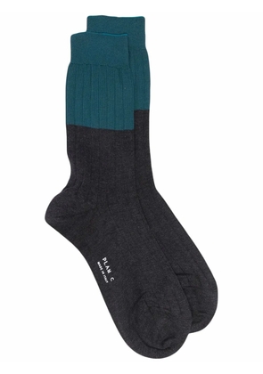 Plan C ribbed cotton socks - Blue