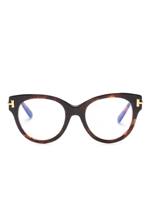 TOM FORD Eyewear logo-print glasses - Brown