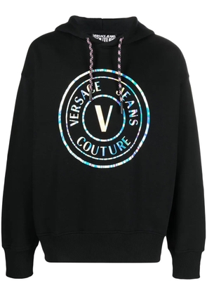 Versace Jeans Couture logo print hoodie - Black