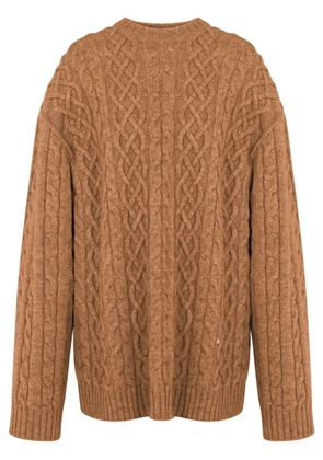 Moschino cable-knit virgin-wool jumper - Brown