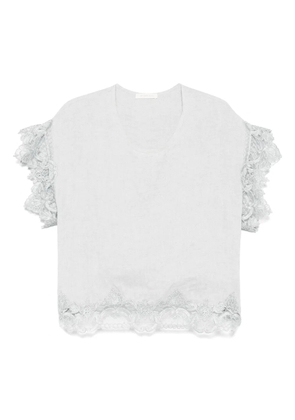 MAURIZIO MYKONOS lamé T-shirt - Grey