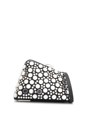 The Attico Midnight stud-embellished leather clutch bag - Black