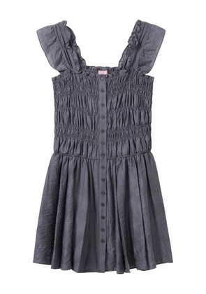 b+ab ruffled smocked mini dress - Grey