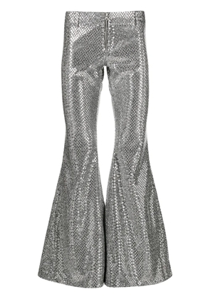 ERL sequinned flared trousers - Silver