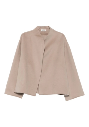 Soft Goat open-front short oversized coat - Neutrals
