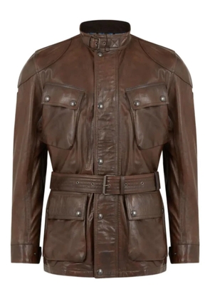 Belstaff Trialmaster belted leather jacket - Brown