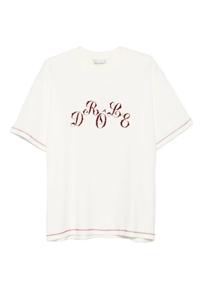 Drôle De Monsieur embroidered-detail T-shirt - Neutrals
