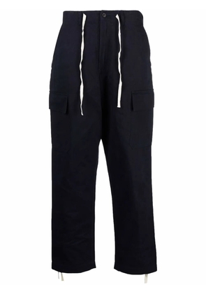 Universal Works drawstring straight-leg trousers - Blue