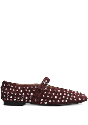 Bibi Lou studded buckle ballet flats - Red
