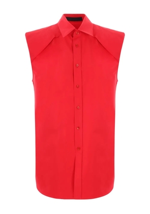 ALAINPAUL padded-shoulder sleeveless shirt - Red