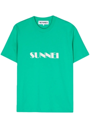 Sunnei logo-print organic-cotton T-shirt - Green