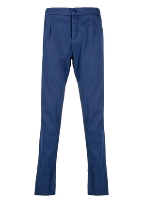 Kiton logo-patch straight-leg chinos - Blue