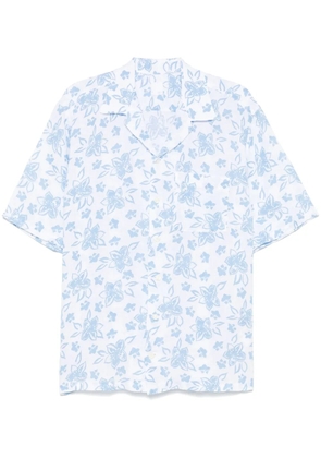 120% Lino floral-print shirt - Blue