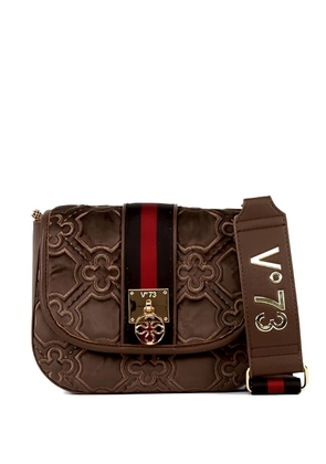 V°73 pattern stripe shoulder bag - Brown