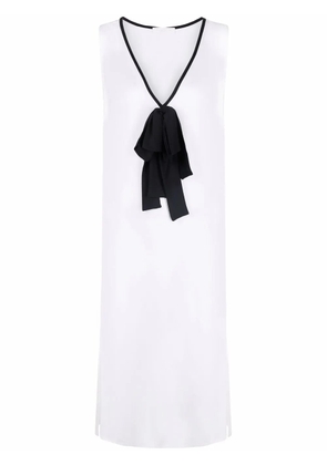 Fabiana Filippi bow-detail V-neck long top - White