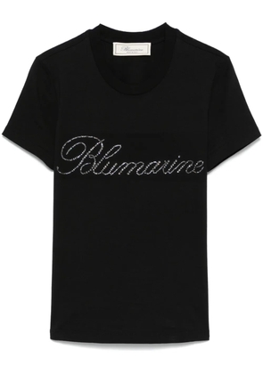 Blumarine rhinestone-logo T-shirt - Black