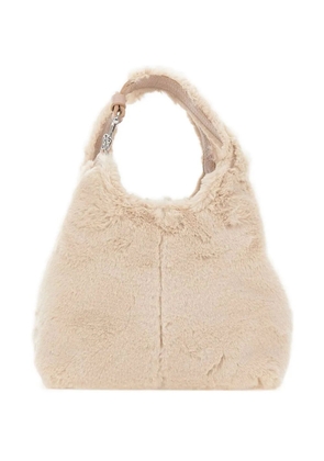 Coccinelle C-Easy faux-fur top handle tote bag - Neutrals