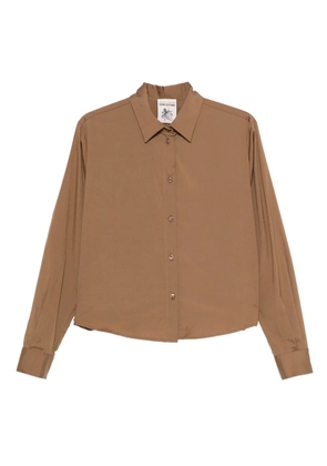 Semicouture button-up gathered shirt - Brown