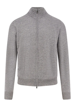 Corneliani zip ribbed cardigan - Grey