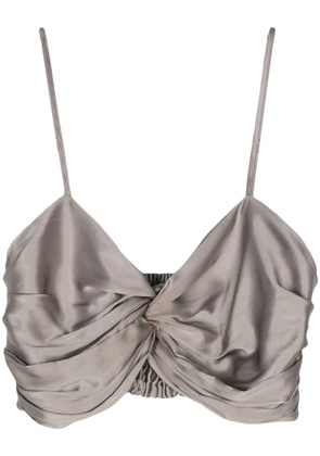 Simonetta Ravizza Martina silk cropped top - Grey