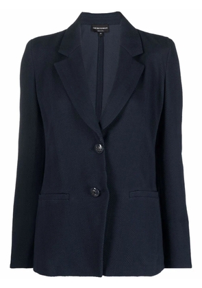 Emporio Armani single-breasted twill jacket - Blue