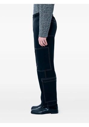 NÒMARYTHM TEXTILE T.D. satin topstitched trousers - Black