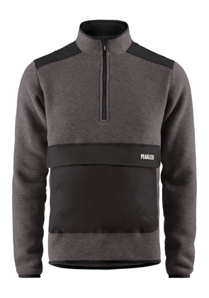 Pedaled half-zip kangaroo-pocket sweater - Grey