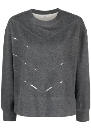 Peserico sequin-embellished crew-neck sweatshirt - Grey
