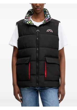 Sprayground graffiti-print puffer gilet - Black
