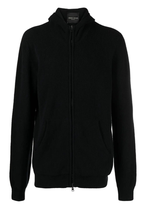 Roberto Collina fine-ribbed bomber jacket - Black