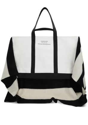 Undercover striped tote bag - White