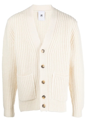 PT Torino V-neck ribbed-knit cardigan - Neutrals