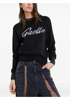 Gaelle logo detail sweater - Black