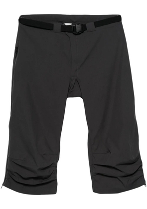 GR10K belted canvas long shorts - Grey