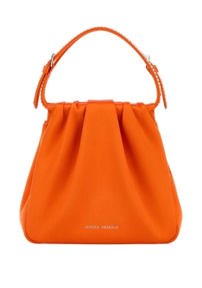 Amina Muaddi mini pleated tote bag - Orange
