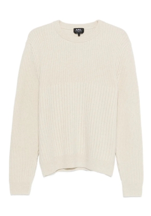 A.P.C. ribbed crew-neck sweater - Neutrals
