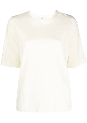 Closed short-sleeve cotton T-shirt - Yellow