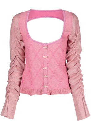 CORMIO Elena draped-sleeve cardigan - Pink