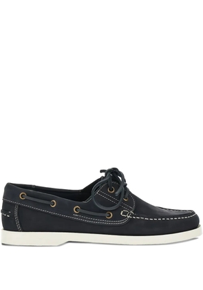 SAXONE OF SCOTLAND contrast-stitching boat shoes - Blue