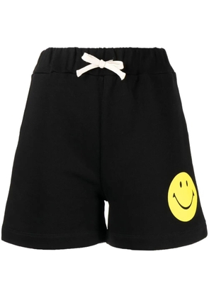 Joshua Sanders smiley-face print cotton shorts - Black