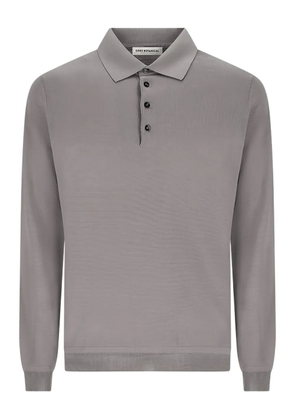 GOES BOTANICAL button long-sleeve polo shirt - Grey