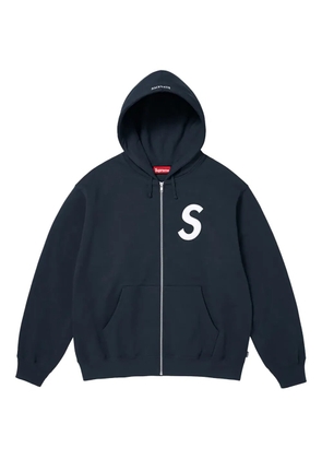 Supreme S logo zip-up hoodie - Blue