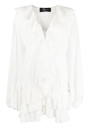 Blumarine fil coupé ruffled blouse - White