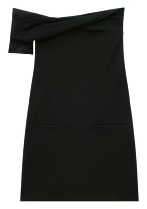 Courrèges twist-front off-shoulder crepe minidress - Black