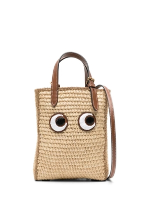 Anya Hindmarch Eyes raffia tote bag - Neutrals