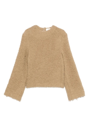 Séfr frayed-edge crew-neck sweater - Neutrals