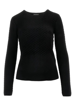 Emporio Armani textured sweater - Black