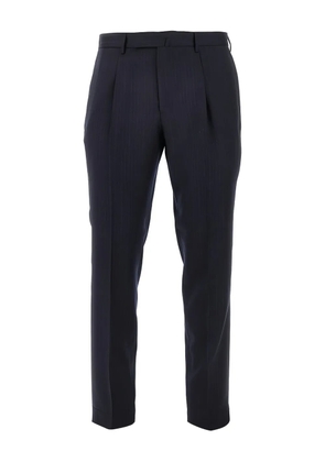 Santaniello pinstripe pleated-front trousers - Blue