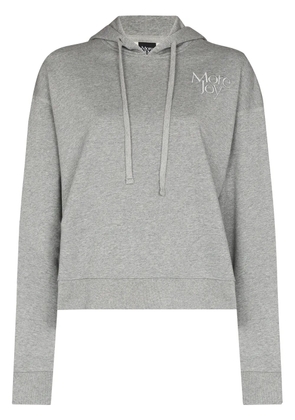 More Joy logo-embroidered cropped hoodie - Grey