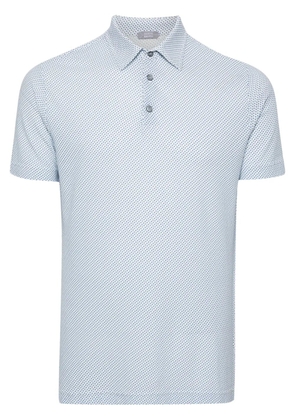 Zanone geometric-print polo shirt - Blue
